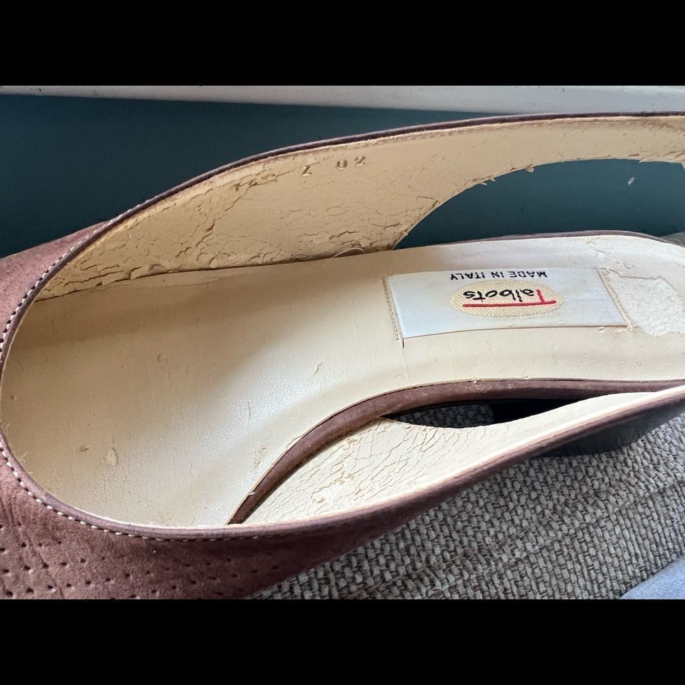 Talbots Tan Suede Rounded Toe Slingback Versatile shoes 7 - Picture 12 of 14